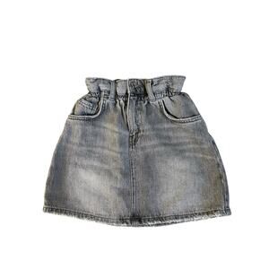 Zara Gray Paperbag Denim Skirt size 9